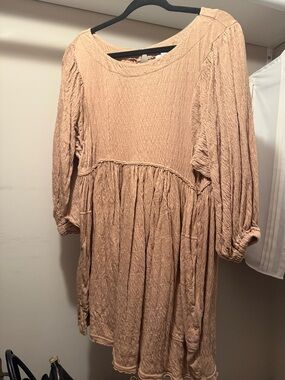 Free People Crinkle Babydoll Tunic Dress